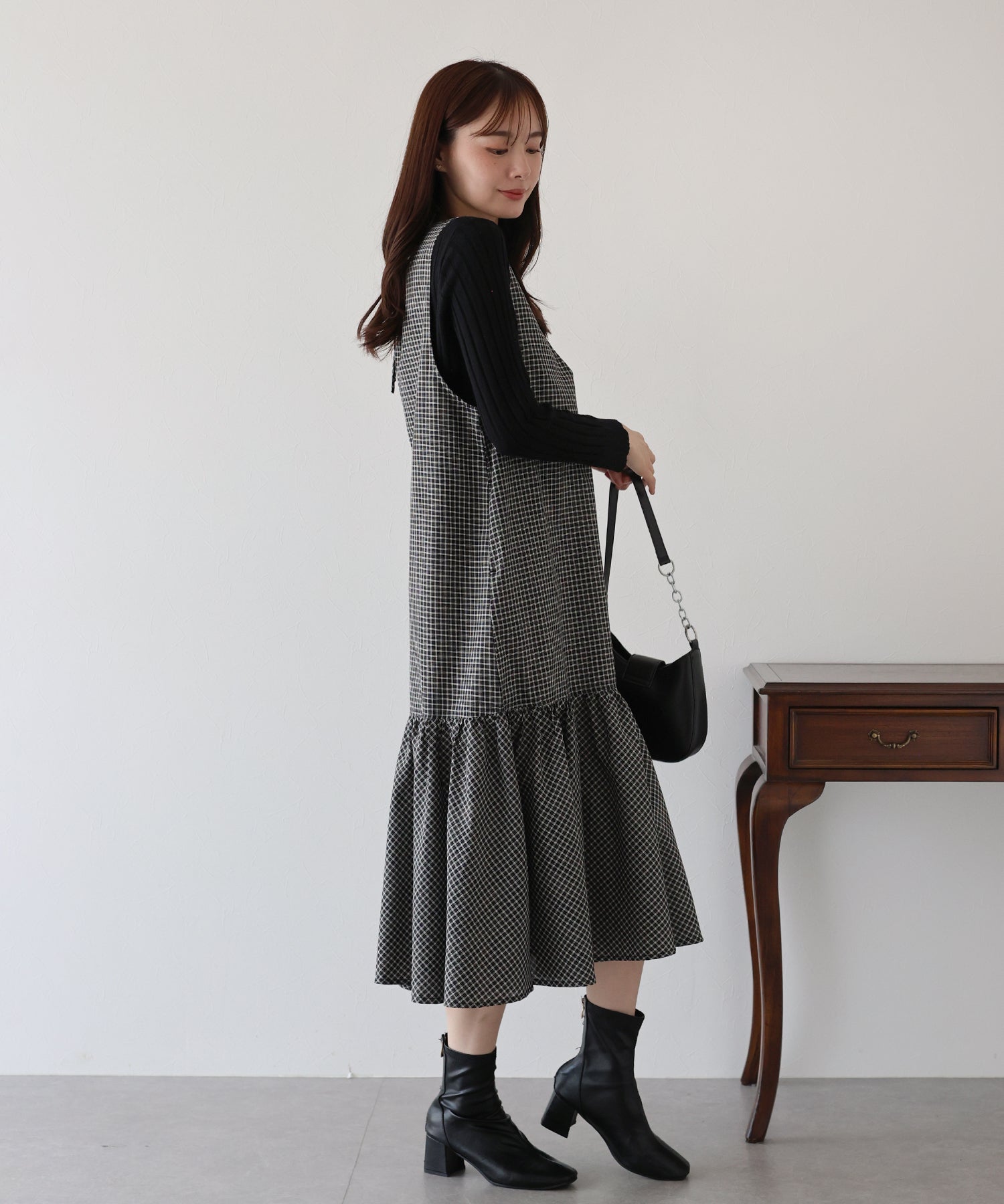 【TIME SALE】チェックジャンパースカート