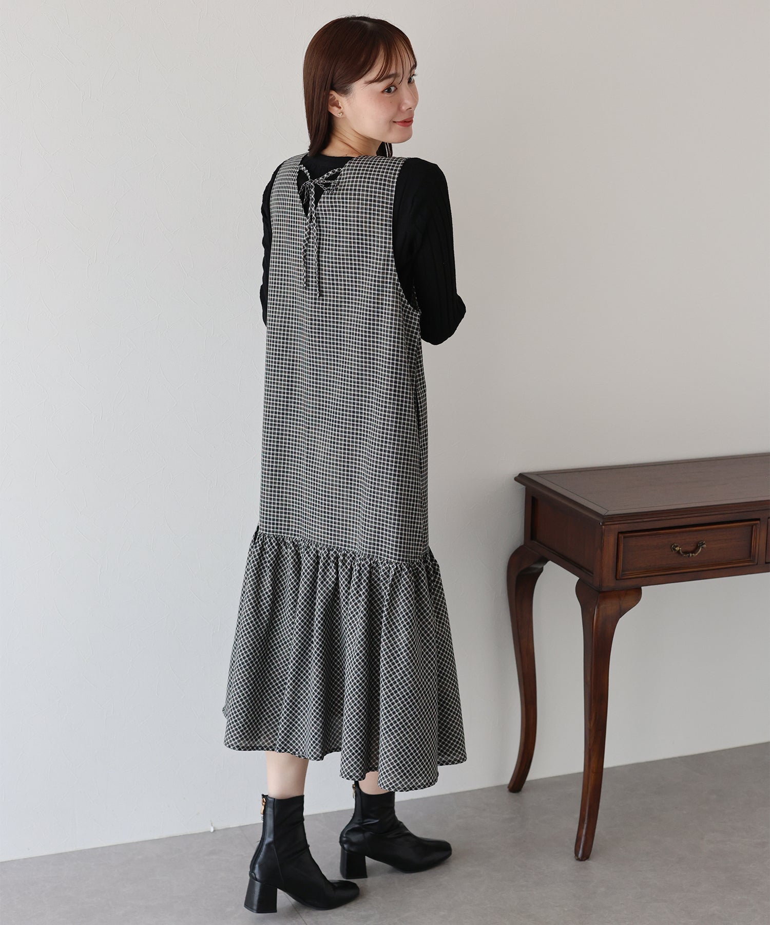 【TIME SALE】チェックジャンパースカート