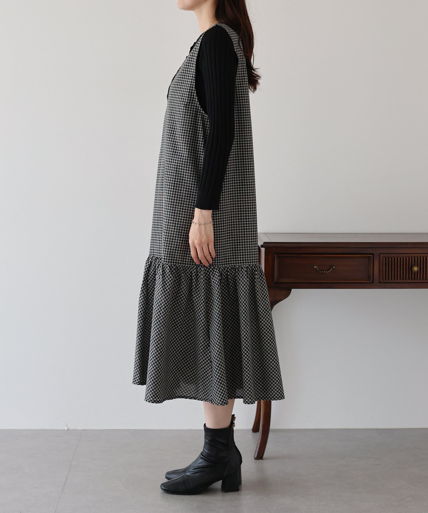 【TIME SALE】チェックジャンパースカート