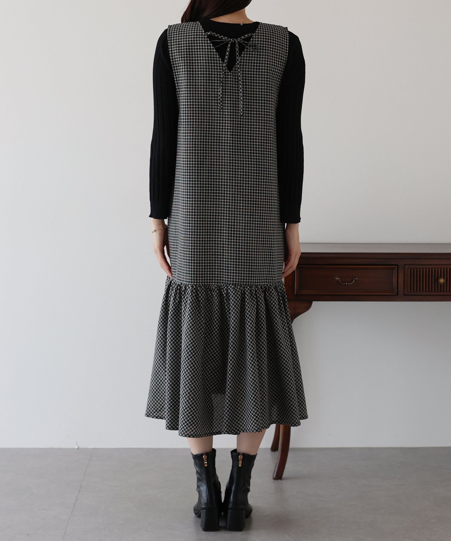 【TIME SALE】チェックジャンパースカート