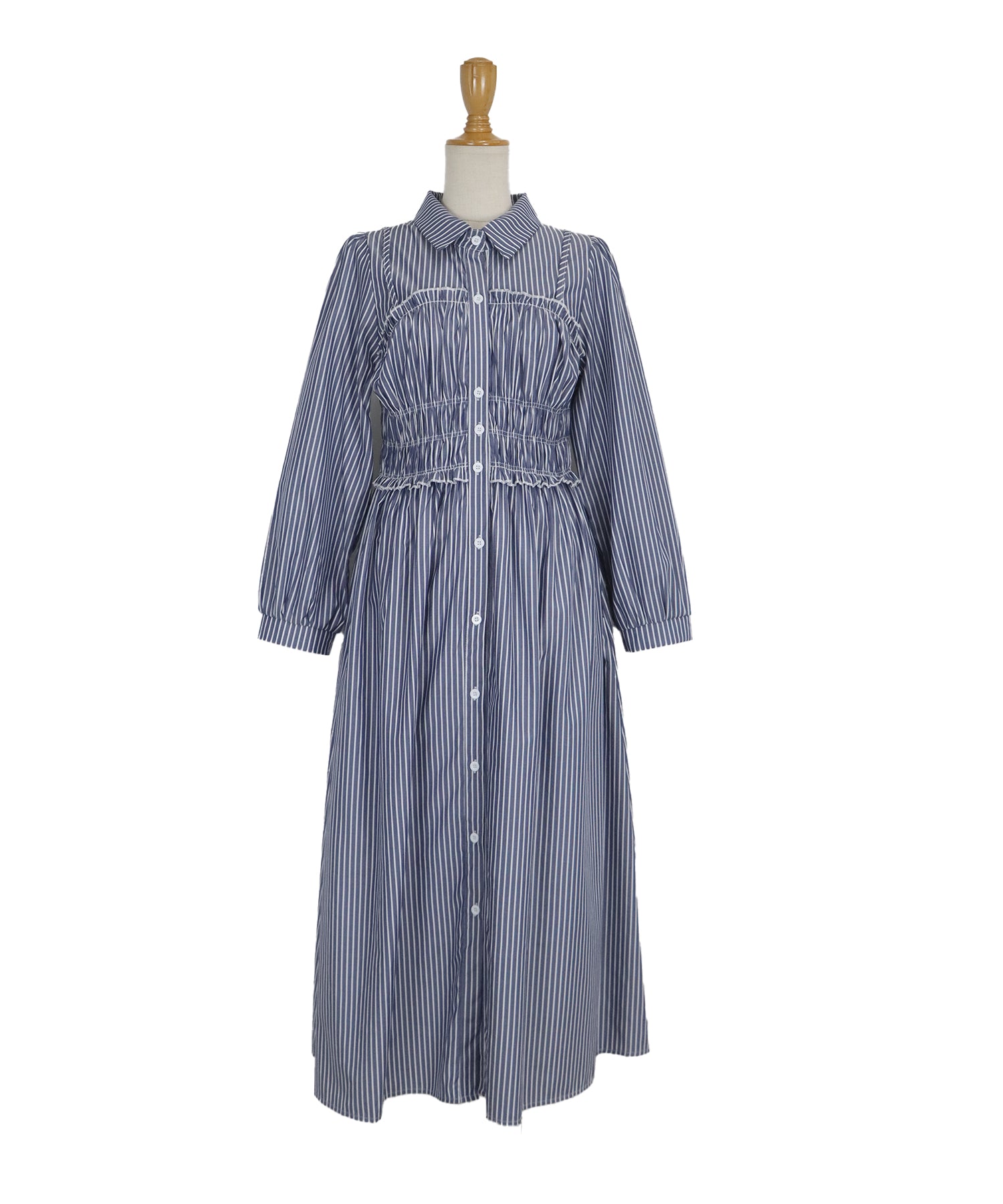 【TIME SALE】シャーリングシャツワンピース