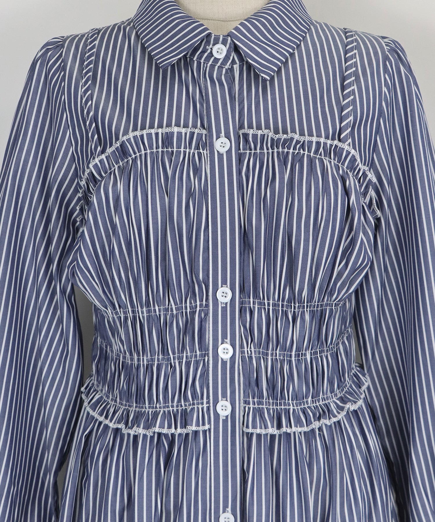 【TIME SALE】シャーリングシャツワンピース