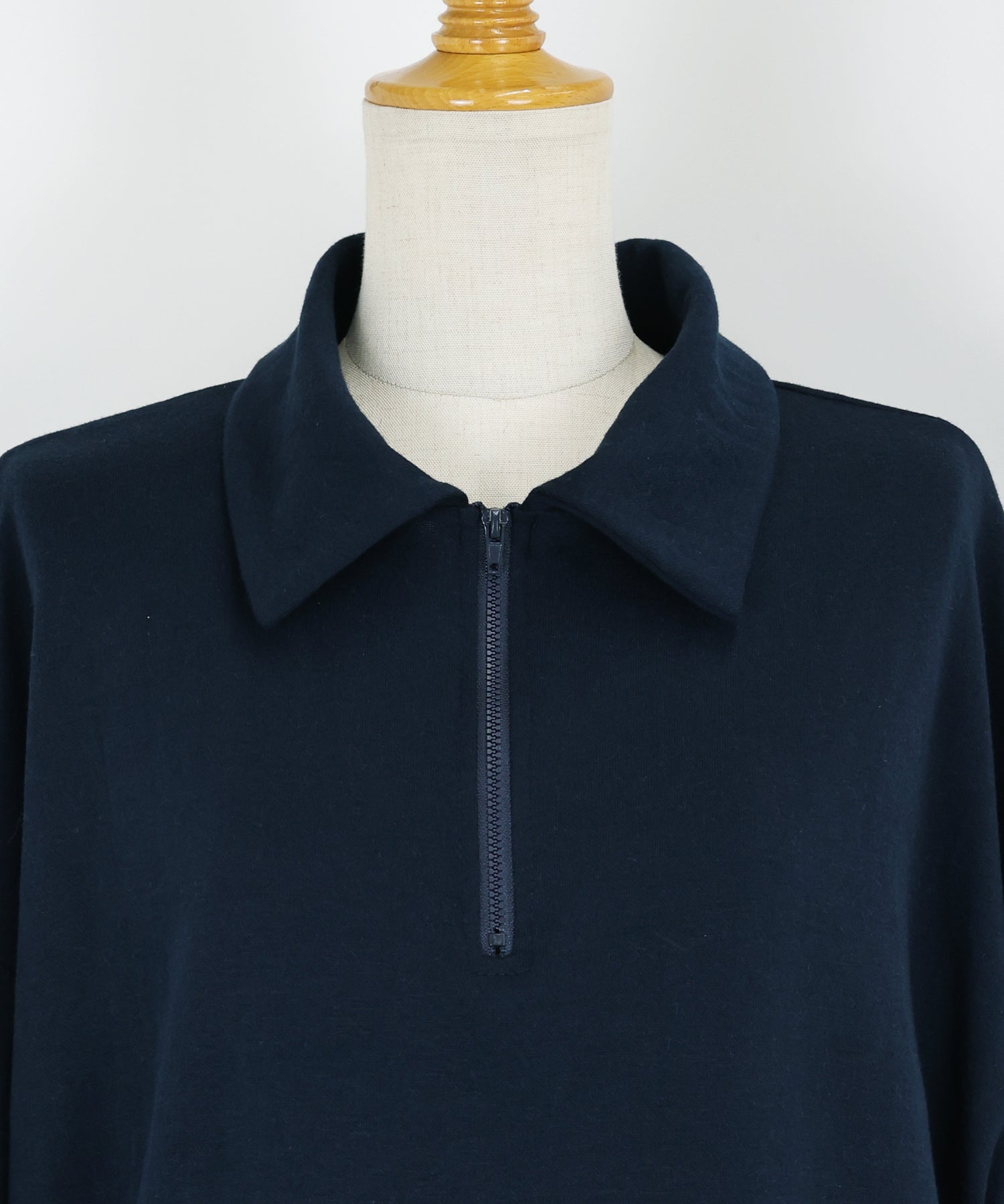 ハーフジップスウェットワンピース