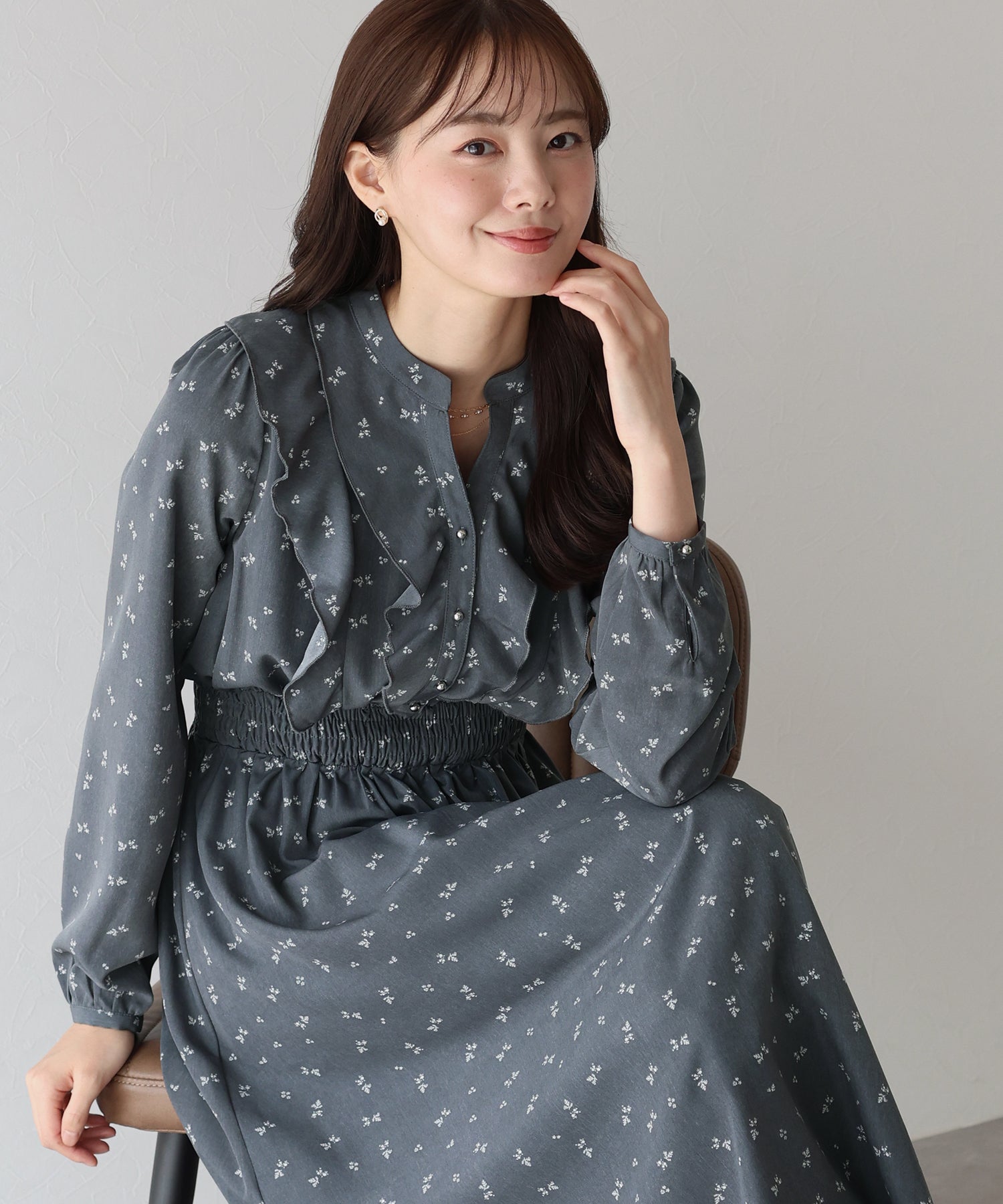 【TIME SALE】フラワープリントフリルワンピース