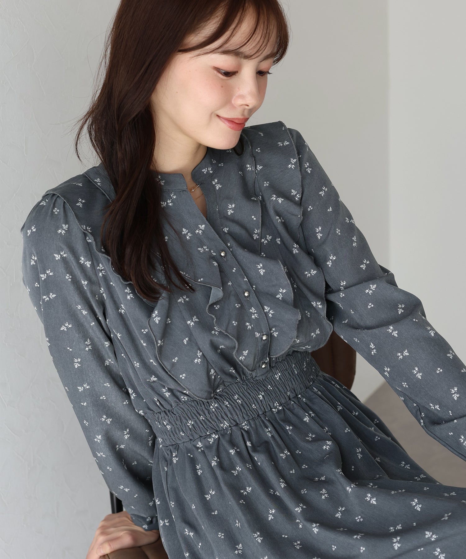 【TIME SALE】フラワープリントフリルワンピース