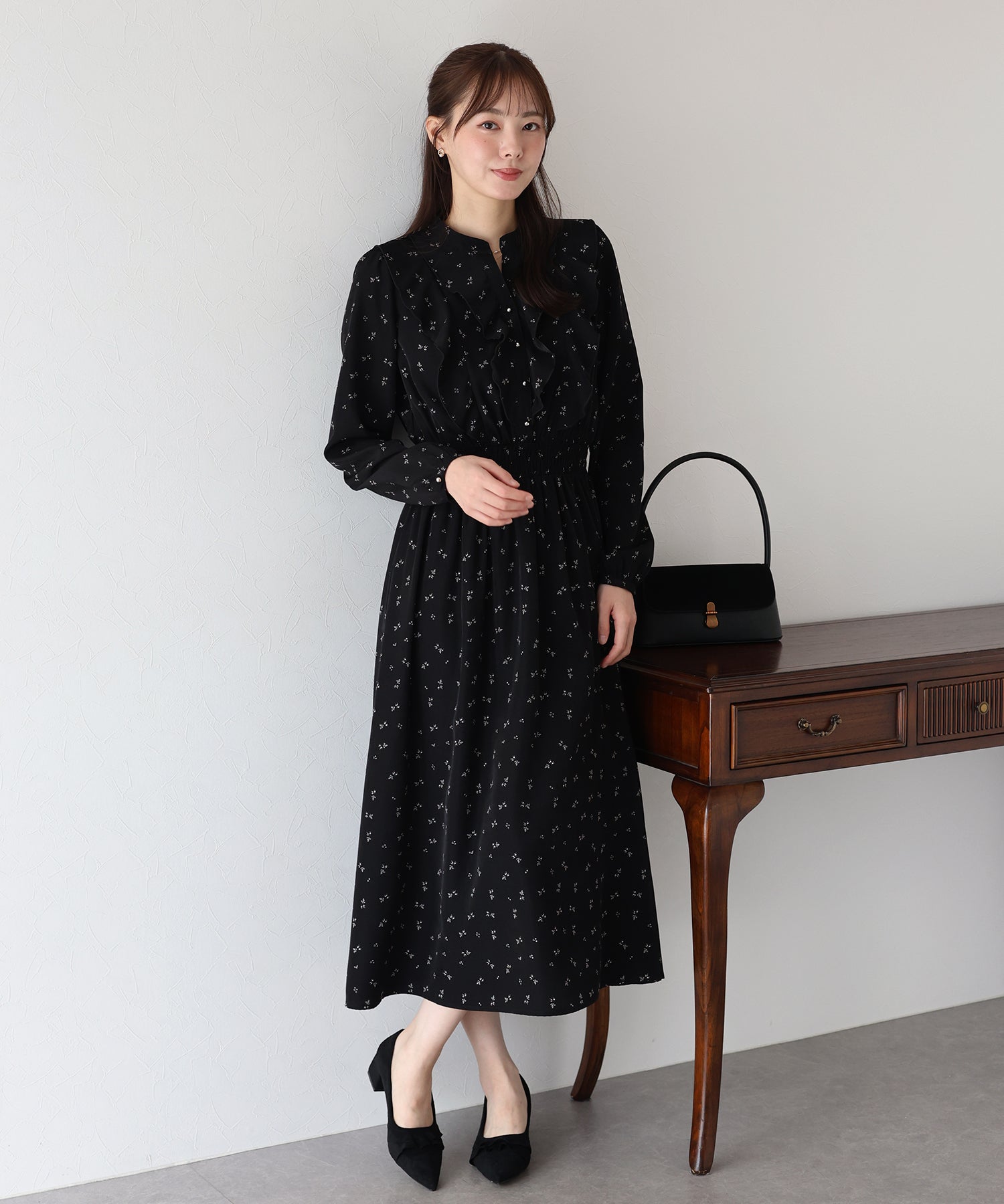 【TIME SALE】フラワープリントフリルワンピース