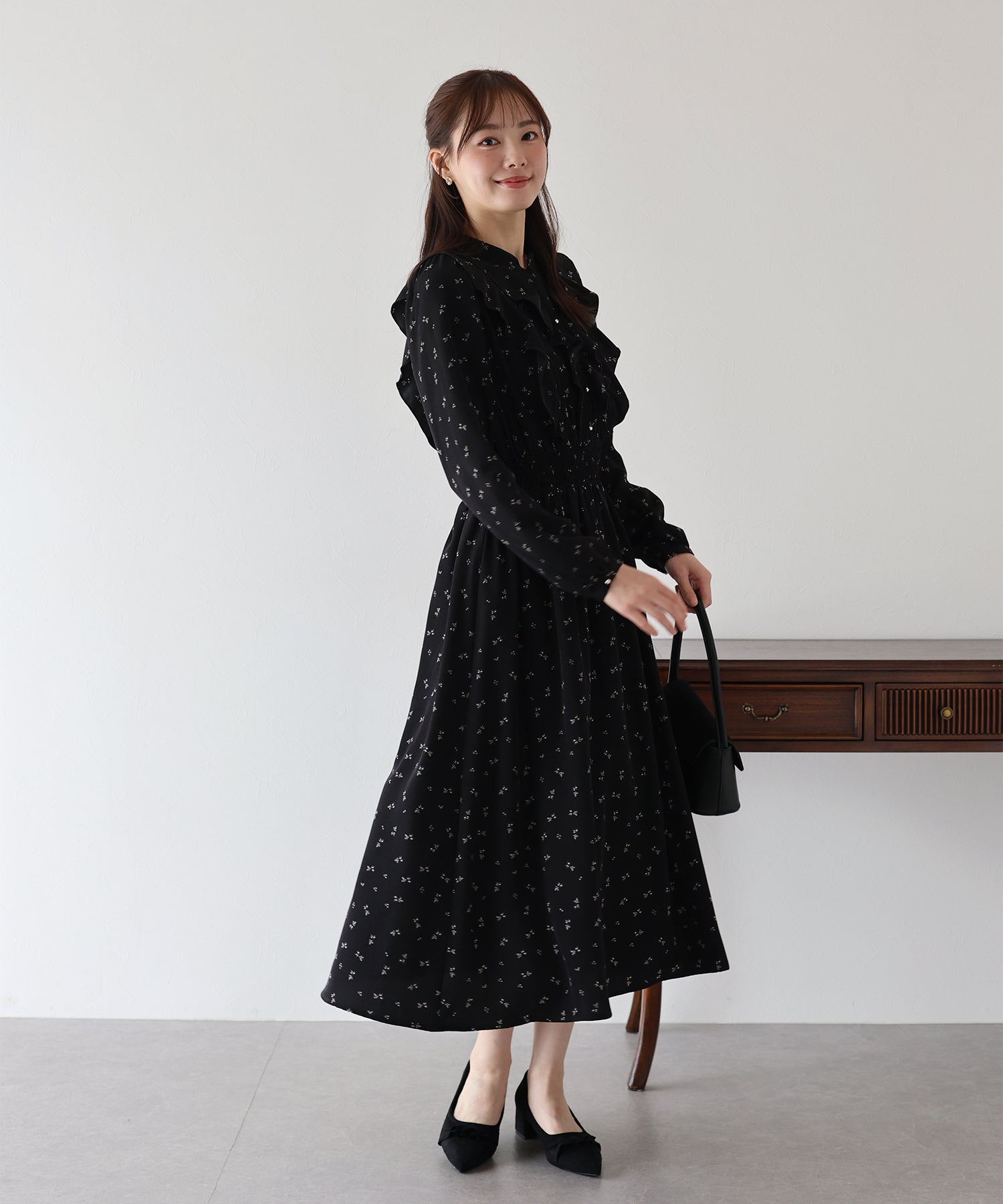 【TIME SALE】フラワープリントフリルワンピース