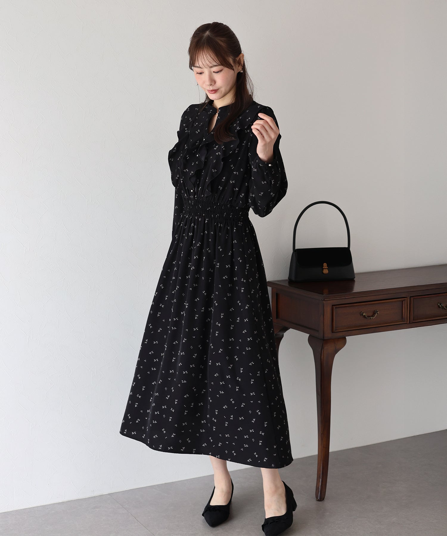 【TIME SALE】フラワープリントフリルワンピース