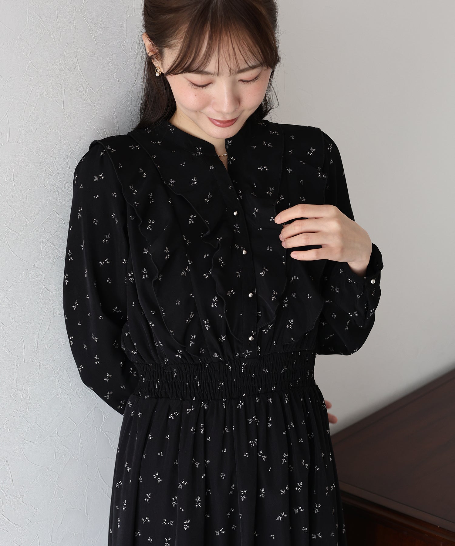 【TIME SALE】フラワープリントフリルワンピース