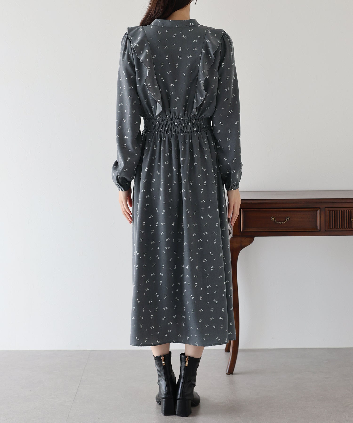 【TIME SALE】フラワープリントフリルワンピース