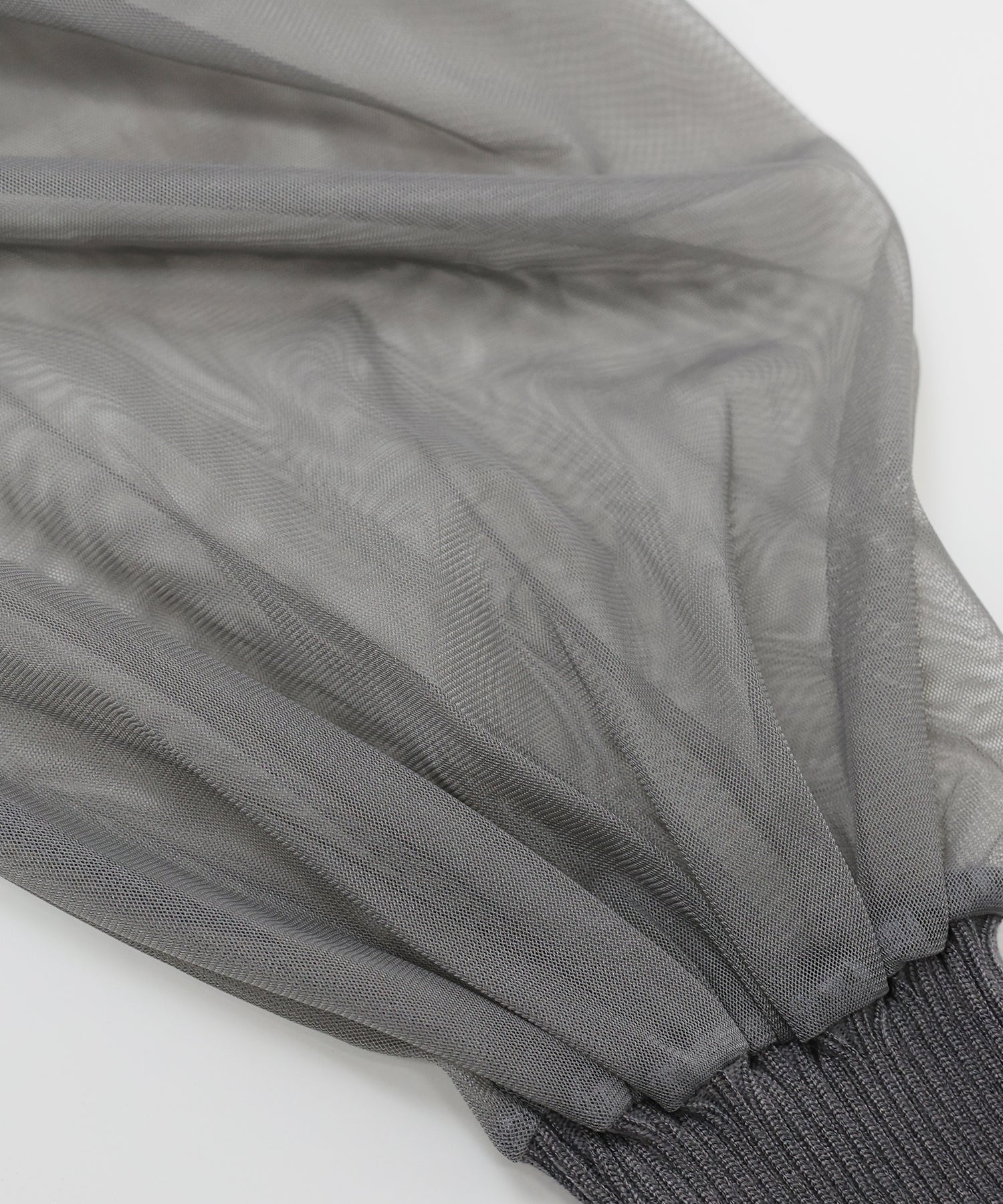 【TIME SALE】チュール袖マーメイドニットワンピース