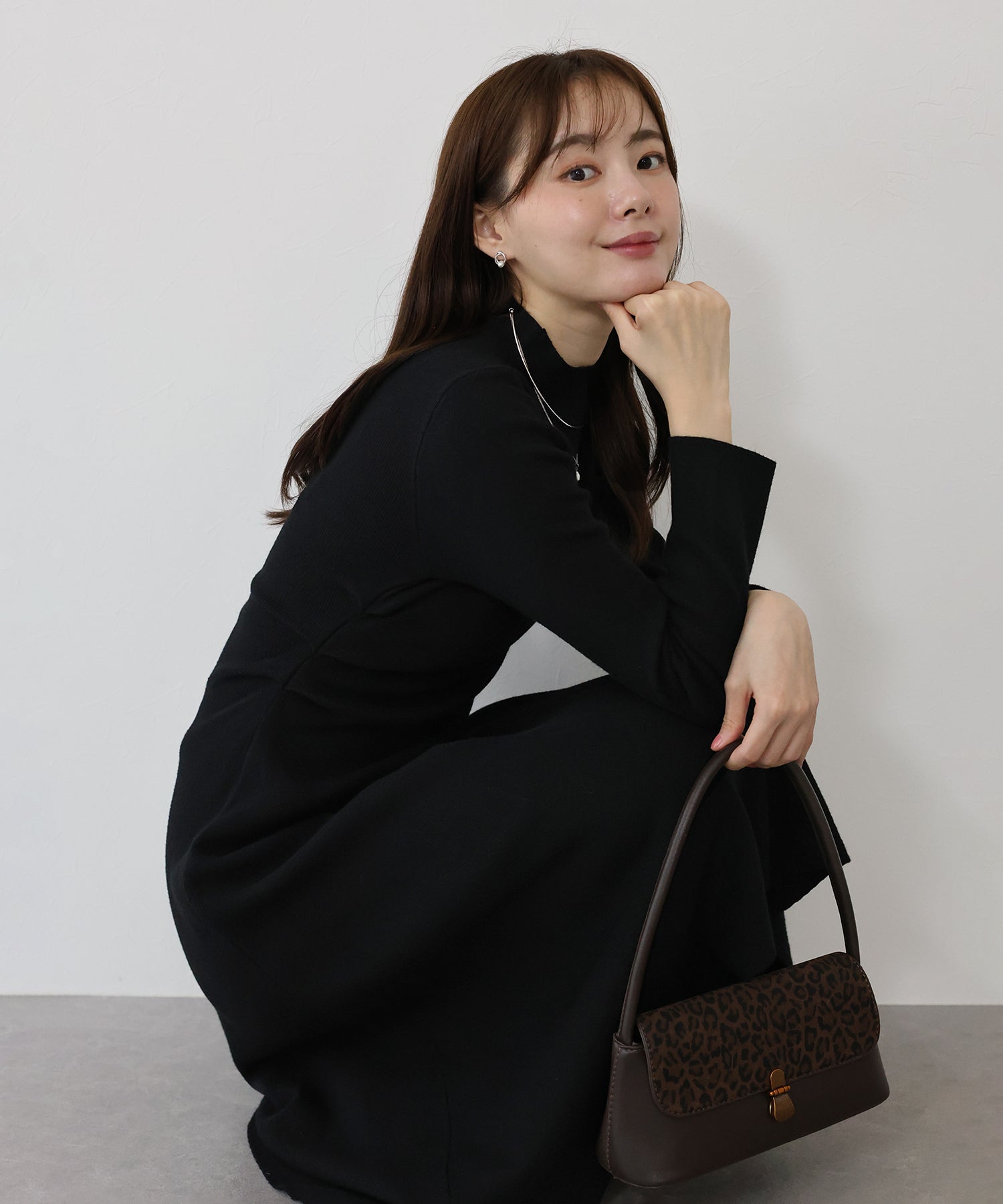 サイドタックニットワンピース