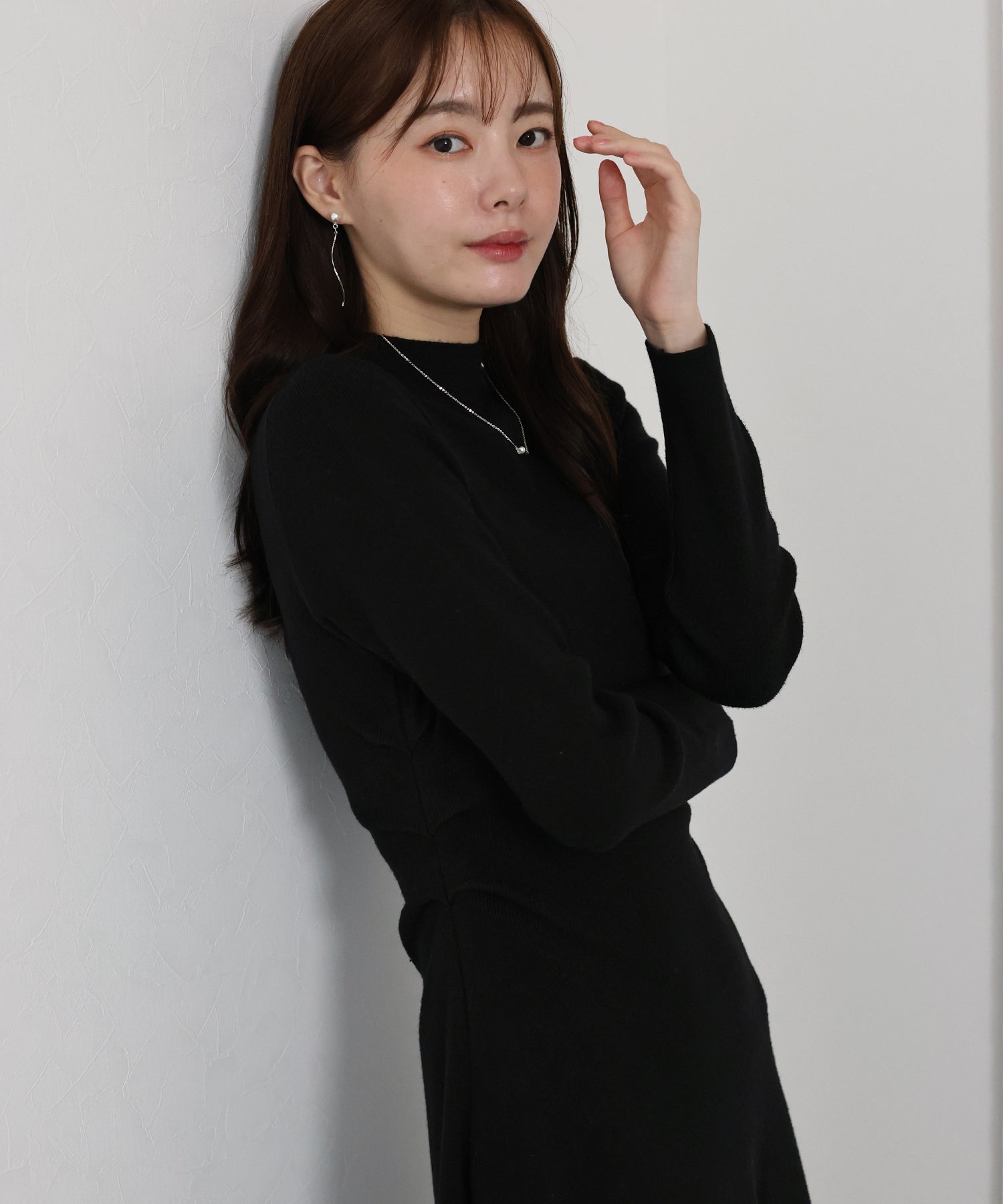 サイドタックニットワンピース